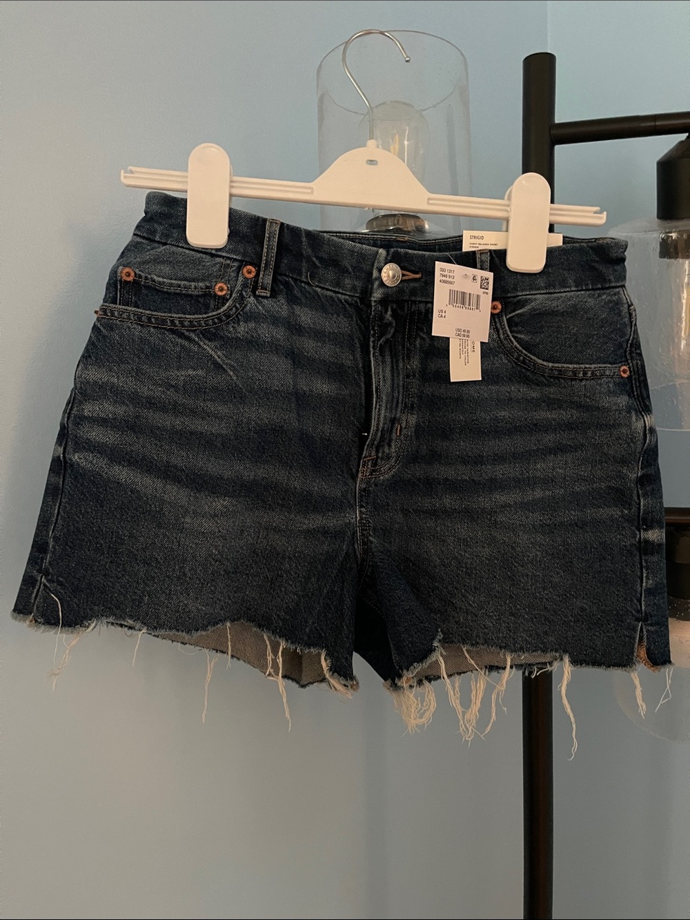 American Eagle Outfitters Dark Blue Denim Cutoff Shorts